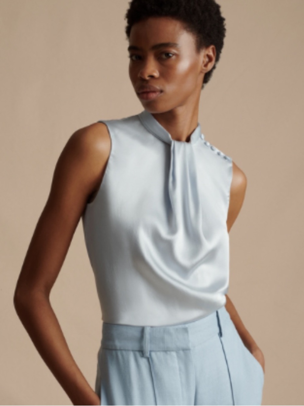 Adam Lippes Sleeveless Satin Blouse